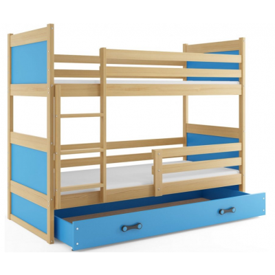 Poschodová posteľ Rico prírodná-modrá 160cm x 80cm